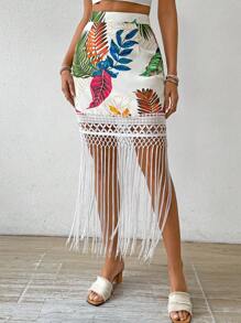 Breezaya Váy nữ tua rua in họa tiết cây cỏ, thích hợp cho kỳ nghỉ hoặc đi biển. - Nhiều màu - Xem 4