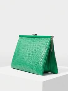 MOTF PREMIUM Bolsa Clutch Feminina Com Textura Dourada - Verde - Visão 4