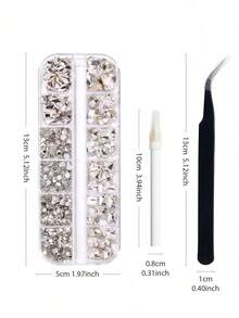 HMQ beauty 1175 Cái /12 Lưới Y2K Phong Cách 3D Hỗn Hợp Hình Dạng Móng Tay Quyến Rũ Flatback Đá Quý Thủy Tinh Kim Cương Cho Các Bộ Phận Làm Móng Tay Phụ Kiện Làm Móng Tay Dễ Thương Dụng Cụ Làm Móng Tay Chọn Bút Và Nhíp Để Trang Trí Móng Tay Nghệ Thuật, Trang Điểm Mặt, Đồ Trang Sức Tự Làm Thủ Công, Làm Phụ Kiện, Giày Dép, Quần Áo, Túi Xách - Nhiều màu - Xem 6