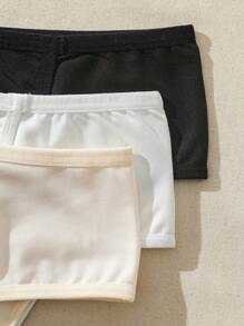 SHEIN Pantalones Cómodos De Triángulo Liso Para Mujeres, 3 Piezas/paquete