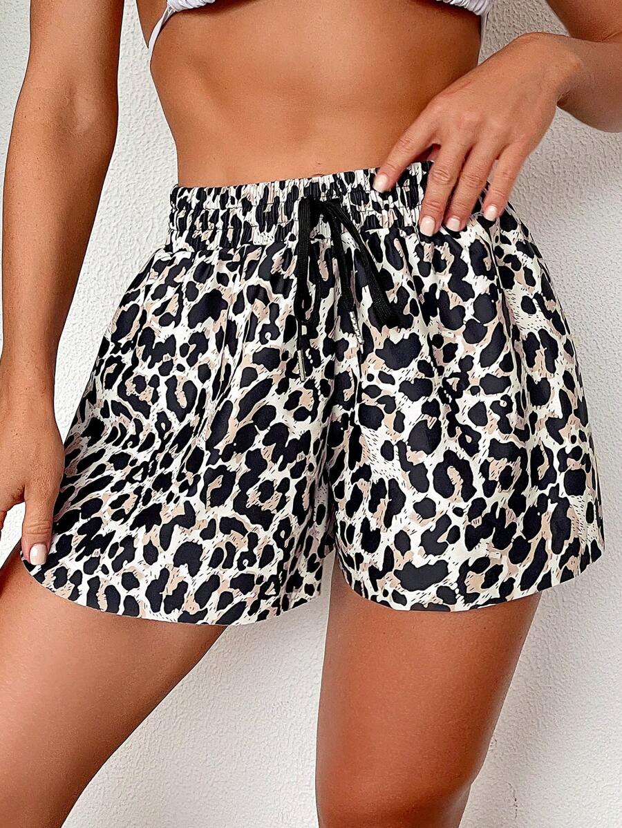 Swim Vcay 2025 女士高腰豹纹比基尼泳裤 夏季 - 彩色 - 查看 1