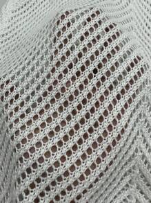 SHEIN Swim Women Beach Hollow Out Cover-Up Halter Tank Top And Skirt Set Summer