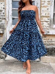 Breezaya Women Plus Size Leopard Print Dress - Multicolor - View 3