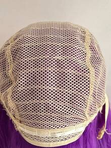 1 件 28 英寸紫色合成假髮,中分長捲髮,無劉海,非常適合派對、角色扮演、日常佩戴、萬聖節和聖誕節假髮