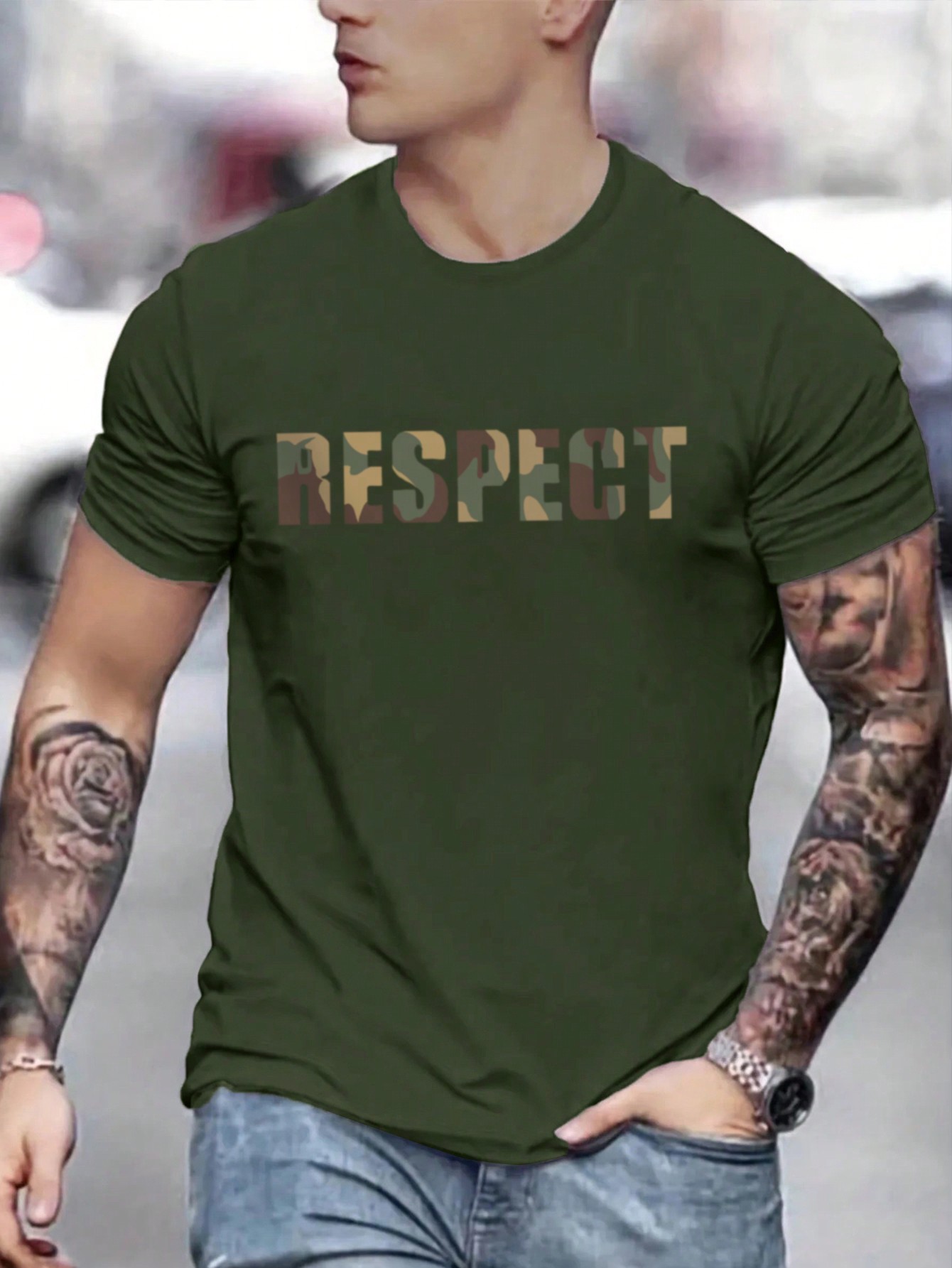 2 Piece Men's 2025 Letter Print Casual Short Sleeve Round Neck T-Shirts For Summer