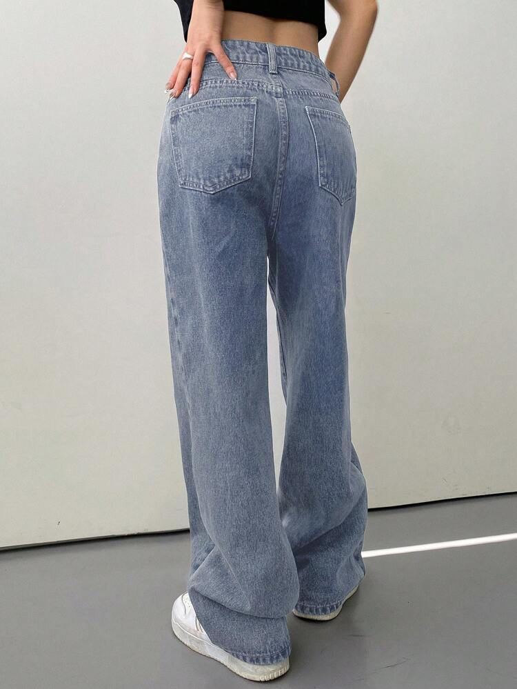 Loose Fit Casual Straight Leg Jeans,Back To School Clothes