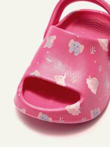 Cozy Pixies Sandalias Lindas Duraderas Suaves Antideslizantes En Forma De Elefante Con Diseño De Orificios Para Bebés - Rosa Fucsia - Ver 5
