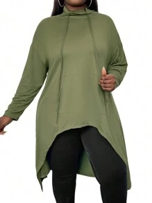 SHEIN LUNE Large Women's Knitted Long Pocket T-Shirt
