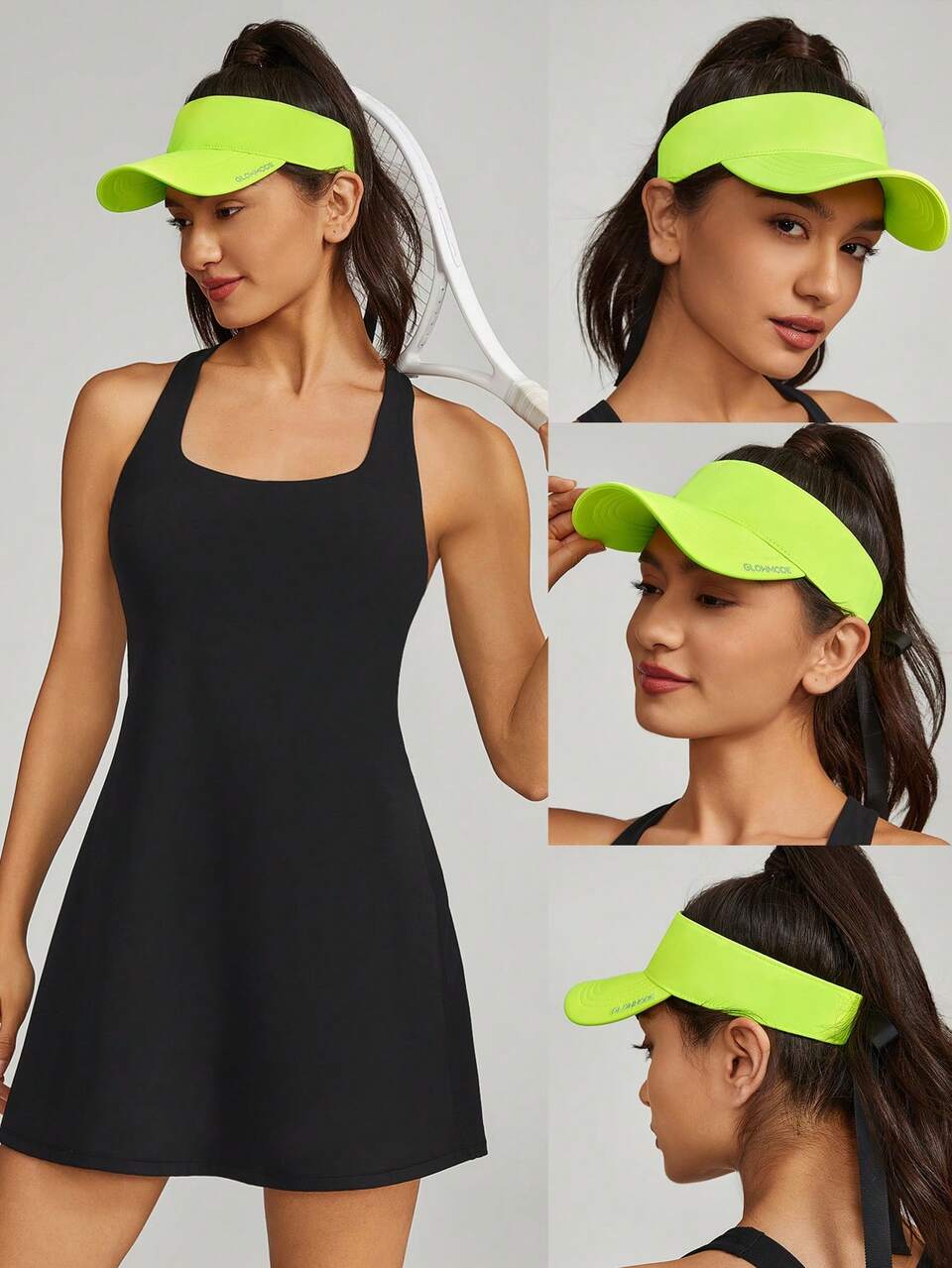 Sun Visor Sweatband Removable Bow With Embroidered Logo Tennis Golf Workout Daily