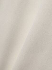 SHEIN EZwear 女士純色運動套裝,無袖上衣與喇叭褲,適用於瑜伽 - 杏色 - 查看 4