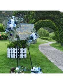 Lingqing Decoration 2pcs, Purple Artificial Flower, Wedding Welcome Arch Decor Flower, Wedding Reception Ceremony Signs, Aesthetic Room Decor, Home Decor