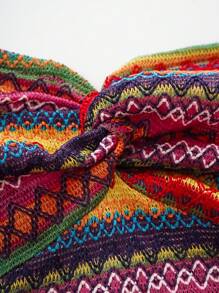 Sweetra Women's Color Block Twisted Strapless Dress, Suitable For Summer - Multicolor - View 6