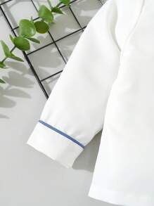 Baby Boy Spring And Autumn Casual And Comfortable Shirt And Pants Set - Blue - View 7