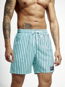 Manfinity Nam Khối màu Sọc Quần short đi biển Đối với Kỳ nghỉ - Nhiều màu - Xem 1