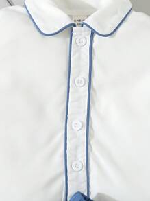 Baby Boy Spring And Autumn Casual And Comfortable Shirt And Pants Set - Blue - View 6