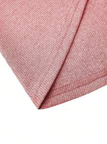 SHEIN LUNE 加刺繡網布拼接荷葉邊袖 T 卹 - 粉色 - 查看 4