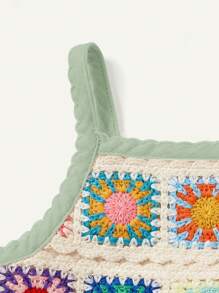 Cozy Pixies 女婴休闲花卉印花荷叶边背心，适合春夏季 - 綠色 - 查看 6