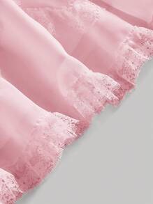 SHEIN MOD Vestido blanco sin tirantes para mujer con decoración de lazo - Rosa - Ver 3