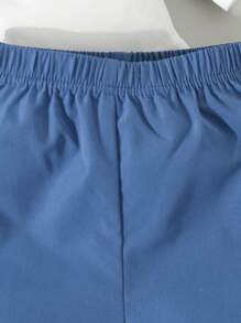 Baby Boy Spring And Autumn Casual And Comfortable Shirt And Pants Set - Blue - View 3