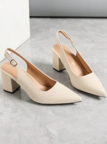 Salto Alto Elegante de Mulher Estilo Novo de Verão com Bico Fino e Tira no Tornozelo, Elegante, Festa