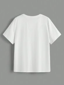 SHEIN LUNE Bộ 3 áo thun nữ cổ tròn tay ngắn in chữ New York USA, phù hợp cho mùa hè - Nhiều màu - Xem 2