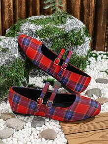 Giày Đế Xuồng Nữ Màu Đỏ, Giày Đế Bằng Thời Trang Và Thông Thường Cho Ngày Hẹn Hò, Giày Da Nữ Thanh Lịch - Nhiều màu - Xem 4