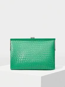 MOTF PREMIUM Bolsa Clutch Feminina Com Textura Dourada - Verde - Visão 2