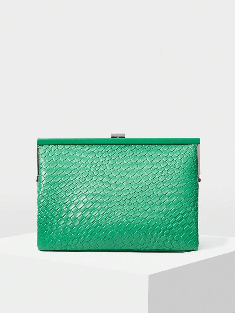 WOMEN'S GOLDEN TEXTURED CLUTCH BAG