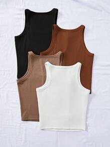 Chiquease 夏季圓領休閒基礎背心，多功能和簡單風格 - 彩色 - 查看 2