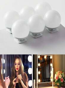 1 pieza Luz de espejo de maquillaje de plástico moderno para casa - Blanco - Ver 7