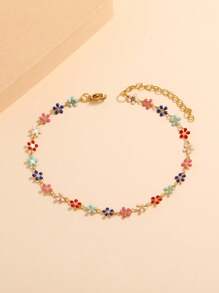 Flower Decor Anklet Valentines,Mom,Mother,Mother's Day,Gift - Multicolor - View 2