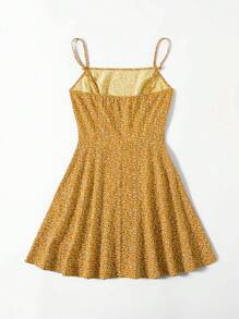 Soleia Kích thước lớn NỮ Mùa hè In thực vật Dây đeo Mì Ý  Đầm - gừng - Xem 2