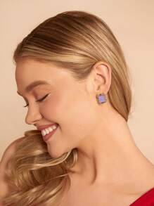 FRIENDS X SHEIN 3pairs/Set Stud Earring Set - Multicolor - View 4