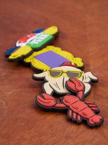 FRIENDS X SHEIN 4pcs Set Central Perk Cartoon Refrigerator Magnets,Gifts