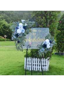 Lingqing Decoration 2pcs, Purple Artificial Flower, Wedding Welcome Arch Decor Flower, Wedding Reception Ceremony Signs, Aesthetic Room Decor, Home Decor