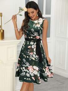 EMERY ROSE 女士印花肩帶假期坦克裙