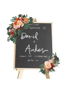 Lingqing Decoration Artificial Wedding Arch Flowers Kit, Set Of 2 Faux Rose Flower Swags For Wedding Welcome Signs Floral Decorations And Wedding Ceremony Arrangements Reception Backdrop Floral Decoration, Valentine Day, Gift Gifts Birthday Graduation