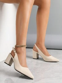 Salto Alto Elegante de Mulher Estilo Novo de Verão com Bico Fino e Tira no Tornozelo, Elegante, Festa