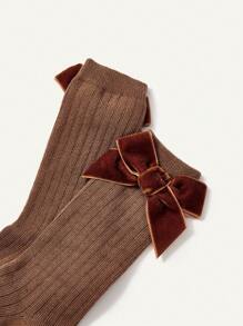 Cozy Pixies 2 pary Jednolity kolor Do kolan Skarpety Z Kokarda Detal Dla Niemowlęta