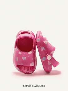 Cozy Pixies Sandalias Lindas Duraderas Suaves Antideslizantes En Forma De Elefante Con Diseño De Orificios Para Bebés - Rosa Fucsia - Ver 2