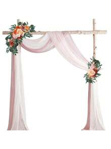 Lingqing Decoration Artificial Wedding Arch Flowers Kit, Set Of 2 Faux Rose Flower Swags For Wedding Welcome Signs Floral Decorations And Wedding Ceremony Arrangements Reception Backdrop Floral Decoration, Valentine Day, Gift Gifts Birthday Graduation