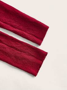 SHEIN 女士时尚性感镂空露背连体袜，外出穿着 - 酒紅色 - 查看 3