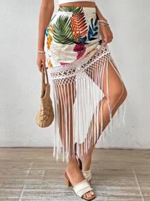Breezaya Váy nữ tua rua in họa tiết cây cỏ, thích hợp cho kỳ nghỉ hoặc đi biển. - Nhiều màu - Xem 3