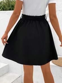 EMERY ROSE 女士時尚裝飾鈕扣裙 - 黑色 - 查看 2