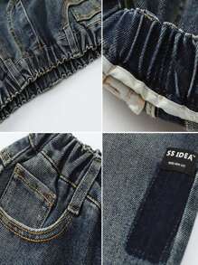 Tween Boys' Patched Slant Pocket Washed Tapered Jeans