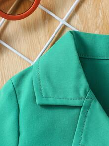 Đứa bé gái Mùa hè Khối màu , Quần skinny Hai Dây Áo vest , Áo khoác Và Bộ quần short - Màu xanh lá cây đậm - Xem 5