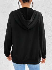 SHEIN Unity 女性哥特風長袖運動衫 - 黑色 - 查看 2