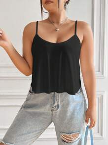 SHEIN EZwear Plus Size Casual Solid Color Summer Camisole