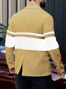 Manfinity Mode Men Color Block Fashionable Daily Work Suit Jacket - Multicolor - View 2