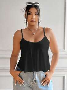 SHEIN EZwear Plus Size Casual Solid Color Summer Camisole